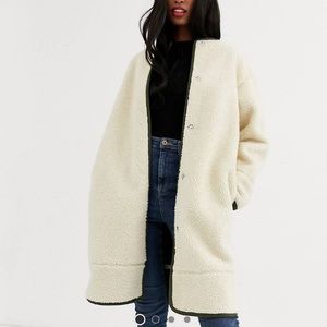 Asos Cream Borg Coat